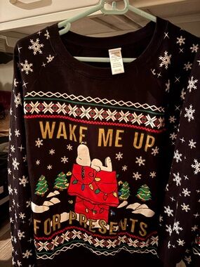 PEANUTS - ! LIGHT UP ! Sweatshirt "Wake Me Up For Presents"